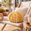 Herbst Kürbis Kissen Halloween Braun Kürbisform Deko Zierkissen 3