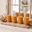 4 Stumpenkerzen Kerzen Adventskerzen Ø 6cm H 9cm Natur Orange  2