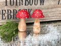 Deko Aufsteller Pilz Mango Holz Rot Tischdeko Pilzfigur Fliegenpilz Herbst Winter 5
