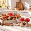Pilz Holz Rot Weiss Fliegenpilz 12cm Deko Herbstdeko Weihnachtsdeko Basteln 2 Stück 2