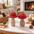 Fliegenpilze Holz Dekopilze Herbstdeko Weihnachtsdeko Pilze Rot Basteln 3