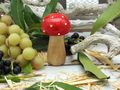 Pilz Holz Rot Weiss Fliegenpilz 7cm H - Deko Herbstdeko Weihnachtsdeko Basteln 2 Stück 3