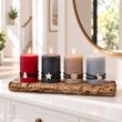 4 Adventskerzen für Adventskranz - Selbstverlöschend, durchgefärbt, Made in Germany, handdekoriert 3