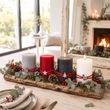 4 Adventskerzen Kerzen Stumpenkerzen Rot Grau Weiß Advent Weihnachten Deko  4