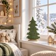 Deko Tannenbaum Salbeigrün aus Filz mit Holzsockel – moderne Weihnachtsdeko 2
