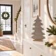 Deko Tannenbaum Natur Beige aus Filz mit Holzsockel - Weihnachten Geschenk 3