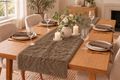 Tischläufer Braun 100% Polyester Tischdecke Plüschrolle Uni 250 x 28 cm 3
