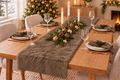 Tischläufer Braun 100% Polyester Tischdecke Plüschrolle Uni 250 x 28 cm 2