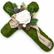 Kreuz Moos Weiß Grabgesteck Grabschmuck Trauergesteck Allerheiligen 50cm 1