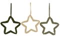 Stoffstern Weihnachten zum aufhängen in 3 Farben: Salbei Grün Beige 14cm 1
