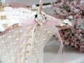Hochzeit Streukörbchen Blumenkorb Korb für Blumenmädchen in Rosa mit Spitze 4