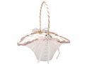 Blumenkörbchen Streukörbchen Rosa Weiß Vintage Körbchen mit Griff für Blumenkinder Hochzeit 5