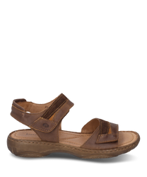 The sandal in the color castagne/combi is made of high-quality leather and features a practical Velcro closure. The design offers a comfortable fit and a sturdy sole for optimal wearing comfort.