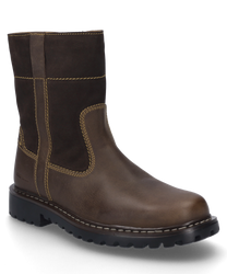 La botte de couleur moro est fabriquée en cuir de haute qualité avec des coutures visibles et une fermeture éclair comme fermeture. Elle se distingue par un design robuste avec une semelle profilée.