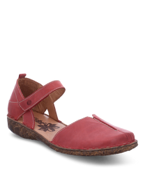 Die Sandale in Rot besteht aus Leder und hat einen bequemen Klettverschluss. Die Sohle ist strukturiert und verleiht der Sandale einen rustikalen Look.