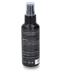 Das JS Imprägnierspray Protect ist eine weiße zylindrische Sprühdose aus Metall mit einem blauen Etikett und schwarzem Deckel. Das Etikett zeigt Text und Symbole in Weiß und Blau.