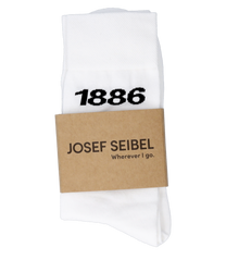 Weiße Socken aus Baumwolle mit geripptem Muster und elastischem Bund knöchelhoch schlichtes Design geeignet für den täglichen Gebrauch.