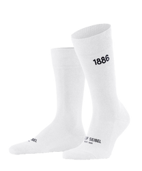 Weiße Socken aus Baumwolle mit geripptem Muster und elastischem Bund knöchelhoch schlichtes Design geeignet für den täglichen Gebrauch.