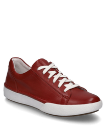 Le sneaker de couleur hibiscus se distingue par son cuir lisse et de haute qualité et un laçage classique. La semelle en caoutchouc blanche confère à la chaussure un look moderne et sportif.