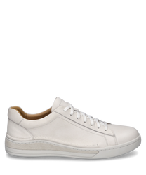 Biały sneaker zachwyca swoim prostym designem i wysoką jakością wykonania. Posiada sznurowanie i wykonany jest z gładkiego materiału który nadaje elegancki wygląd.