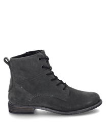 La bota en color granito está hecha de un material de ante de alta calidad y cuenta con un clásico sistema de cordones. El zapato tiene una suela robusta y es ideal para una apariencia elegante y cómoda.