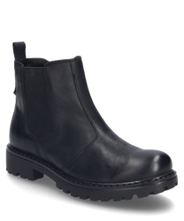 La stivaletti nera è realizzata in pelle di alta qualità e presenta una chiusura lampo laterale. Si distingue per una suola robusta e un design elegante e senza tempo.
