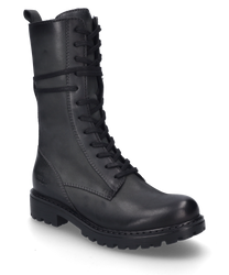 Der Stiefel in der Farbe Asphalt besteht aus glattem Leder und zeichnet sich durch einen seitlichen Reißverschluss aus. Die robuste Sohle und die dezente Nahtführung verleihen dem Schuh ein modernes Aussehen.