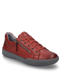 La sneaker nel colore Hibiscus è realizzata in pelle di alta qualità e presenta una chiusura con lacci e una cerniera laterale. La suola grigia e la fine cucitura conferiscono alla scarpa un aspetto moderno.