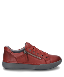 La sneaker nel colore Hibiscus è realizzata in pelle di alta qualità e presenta una chiusura con lacci e una cerniera laterale. La suola grigia e la fine cucitura conferiscono alla scarpa un aspetto moderno.