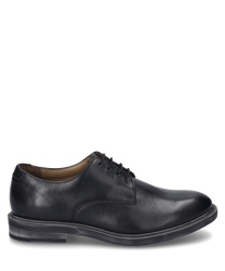 La scarpa è realizzata in pelle nera e presenta un'elegante allacciatura. Il design semplice e la lavorazione di alta qualità la rendono ideale per occasioni formali.