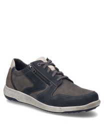 La chaussure basse dans la couleur asphalte-multi est fabriquée en cuir de haute qualité avec un laçage et des détails supplémentaires en fermeture éclair. La semelle contrastante et les fines coutures décoratives donnent à la chaussure un look moderne et 