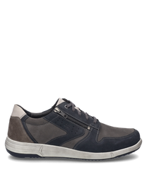 La chaussure basse dans la couleur asphalte-multi est fabriquée en cuir de haute qualité avec un laçage et des détails supplémentaires en fermeture éclair. La semelle contrastante et les fines coutures décoratives donnent à la chaussure un look moderne et 