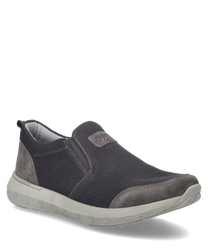 The sneaker in the color asphalt impresses with its simple design and a practical elastic closure. The upper material is made of a robust breathable fabric while the sole ensures optimal wearing comfort.