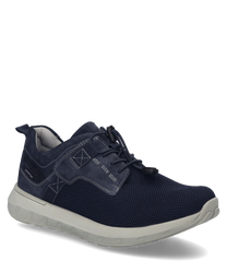 Indigo sneakers met veters van ademend mesh en suède accenten. De schoen heeft een witte geprofileerde zool voor extra grip en comfort.