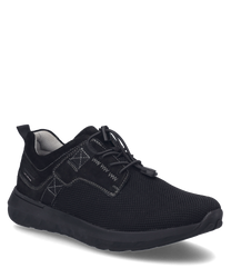 La sneaker nera colpisce per il suo design semplice e il robusto laccio. Il materiale traspirante e la cucitura discreta conferiscono alla scarpa un look sportivo.