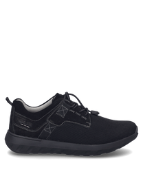 La sneaker nera colpisce per il suo design semplice e il robusto laccio. Il materiale traspirante e la cucitura discreta conferiscono alla scarpa un look sportivo.