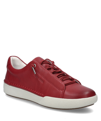 The sneaker in the color Hibiscus is made of high-quality leather and features lacing. The white sole complements the modern design while subtle stitching details give the shoe an elegant touch.