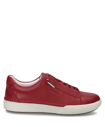 The sneaker in the color Hibiscus is made of high-quality leather and features lacing. The white sole complements the modern design while subtle stitching details give the shoe an elegant touch.