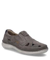 The slipper in the color asphalt is made of a soft material with an elastic band as a closure. Special features include the airy cutouts and the sturdy sole that combine comfort and style.