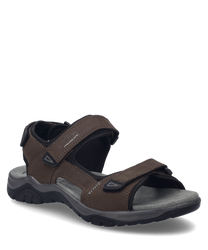 The brown sandal features a comfortable Velcro closure and is made from high-quality material. It offers optimal support and comfort for everyday wear.