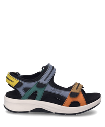 Die Sandale ist multicolor mit einem Klettverschluss. Sie besteht aus verschiedenen Farbtönen und bietet einen sportlichen und bequemen Look.