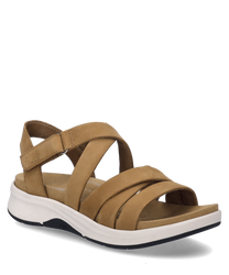 The sandal in the color nut is made of high-quality material and features a practical Velcro closure. The light padded soles ensure high wearing comfort.