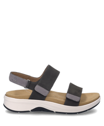 This sandal in a titanium combination color features a practical Velcro closure. It is made from a durable material that offers comfort and longevity.