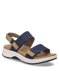 Esta sandalia en el color Ocean-Kombi se caracteriza por sus cierres de velcro que permiten un ajuste individual. La parte superior está hecha de una mezcla de tejidos agradable que combina comodidad y estilo.