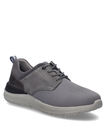 The half shoe in the color asphalt is made of a mixed material with lacing. Notable are the seamless transitions and the rounded sole for optimal wearing comfort.