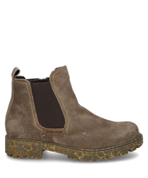 La botte en combinaison taupe est fabriquée à partir d'un matériau robuste avec un élastique confortable comme fermeture. Elle se distingue par une semelle profilée et un discret marquage de la marque.