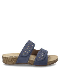 De sandaal in de kleur 'shark-kombi' kenmerkt zich door het hoogwaardige materiaal en de twee praktische klittenbandsluitingen. De schoen biedt een comfortabele zool met een natuurlijke kurklook ideaal voor dagelijks gebruik.