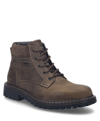 The ankle boot in the color Brazil is made of durable leather and features lacing for optimal support. The shoe has a distinctive seam design and a profiled sole for better grip.