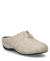 Le chausson en combinaison beige est fabriqué dans un matériau doux et feutré sans fermeture idéal pour un enfilage et un retrait faciles. La forme simple et fermée offre confort et chaleur pour l'intérieur.