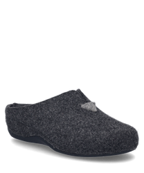 Le chausson en combinaison anthracite est fabriqué en un matériau doux et feutré sans fermeture. Il se caractérise par une forme simple et confortable et offre une semelle solide et antidérapante.